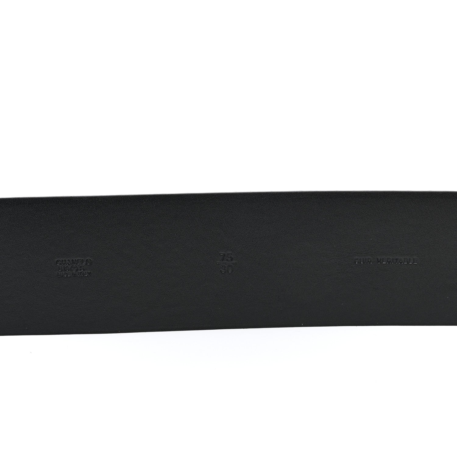 Chanel Suede Pearl Logo Chain Belt 75 30 Black 3 of 4