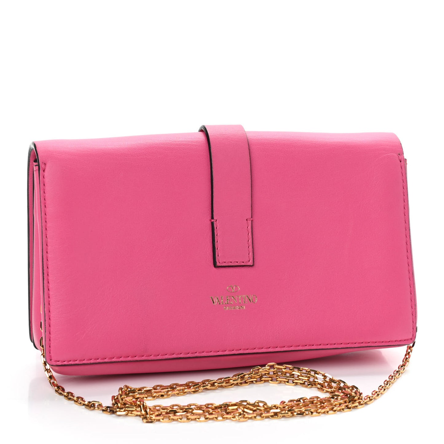 Vitello Chain Shoulder Bag Pink