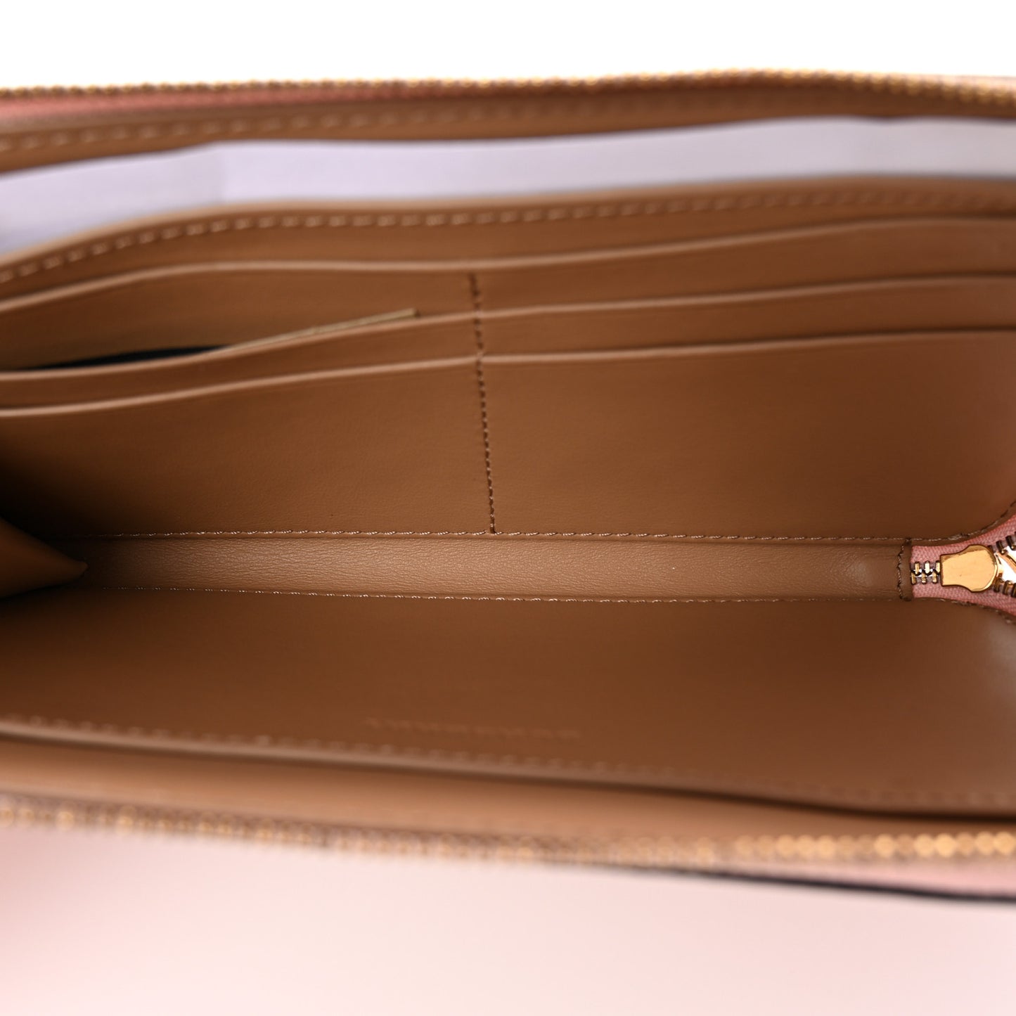 Grainy Calfskin Zip Around Wallet Pink