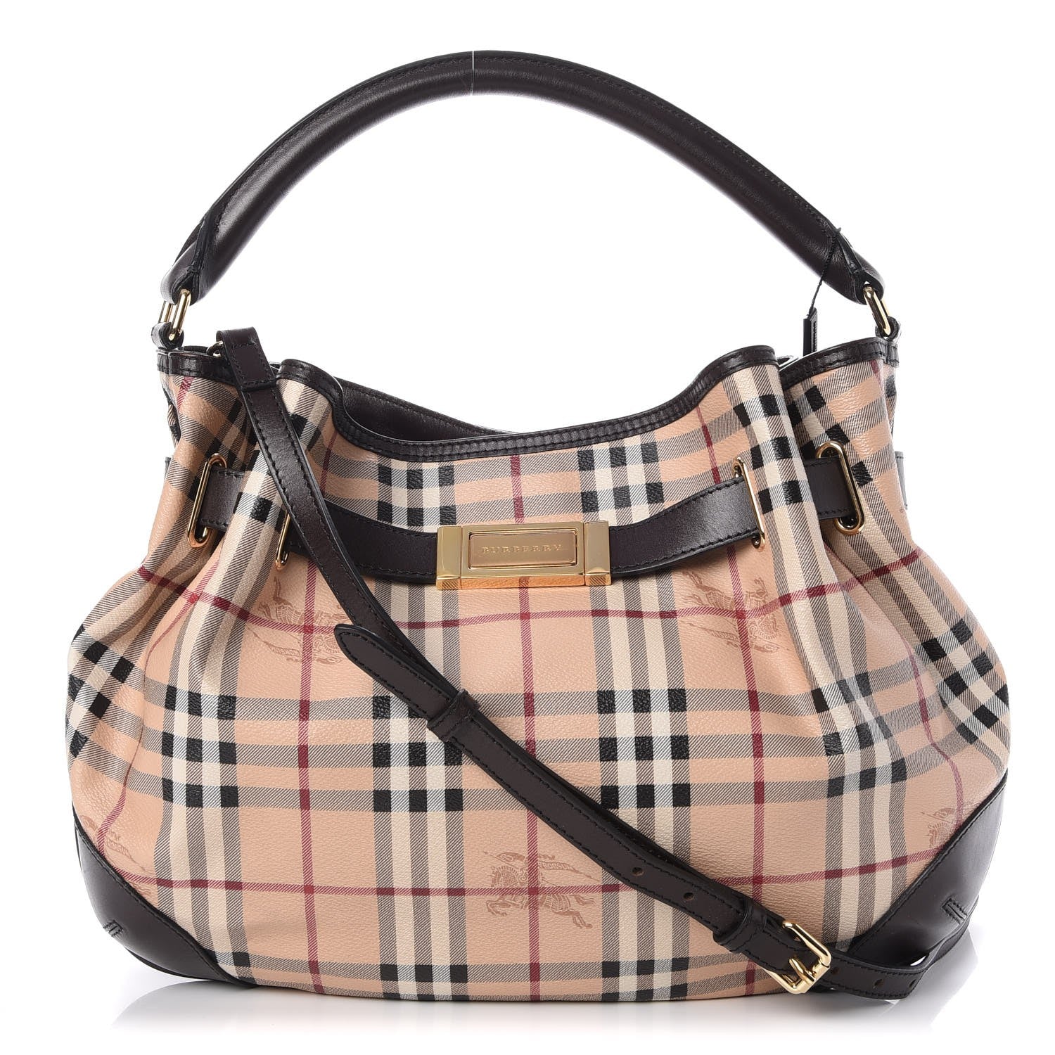 Burberry Haymarket Check Medium Willenmore Hobo Chocolate 1 of 8