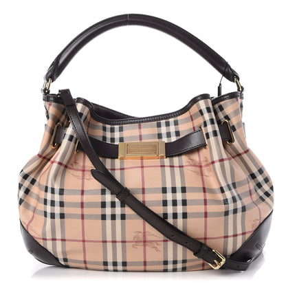 Burberry Haymarket Check Medium Willenmore Hobo Chocolate 1 of 8