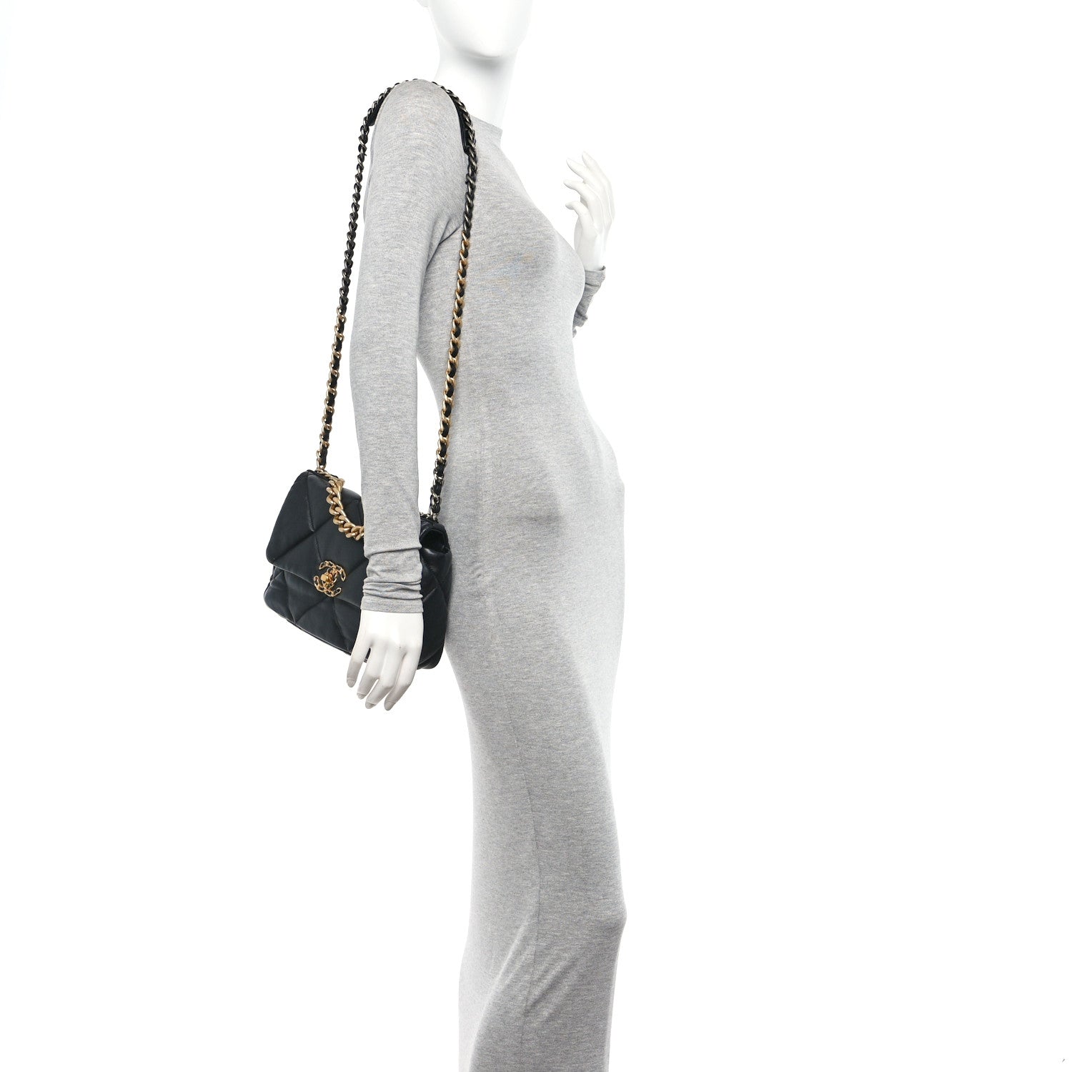 Chanel Lambskin Quilted Medium Chanel 19 Flap Black 2 of 11