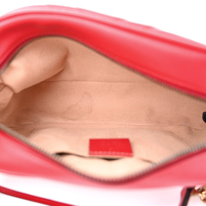 Gucci Calfskin Matelasse Small GG Marmont Chain Shoulder Bag Hibiscus Red 5 of 12