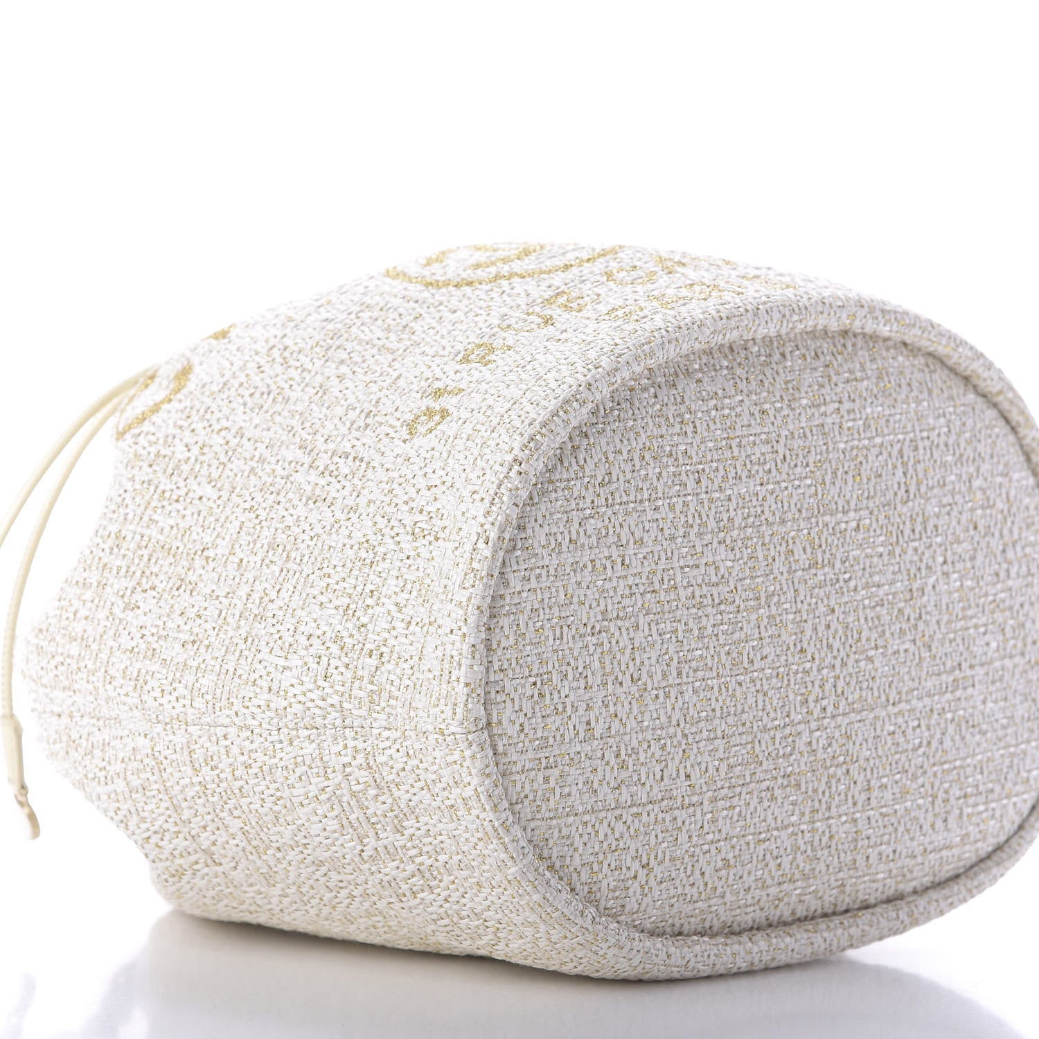 Chanel Lurex Boucle Deauville Drawstring Bag Ivory 6 of 9