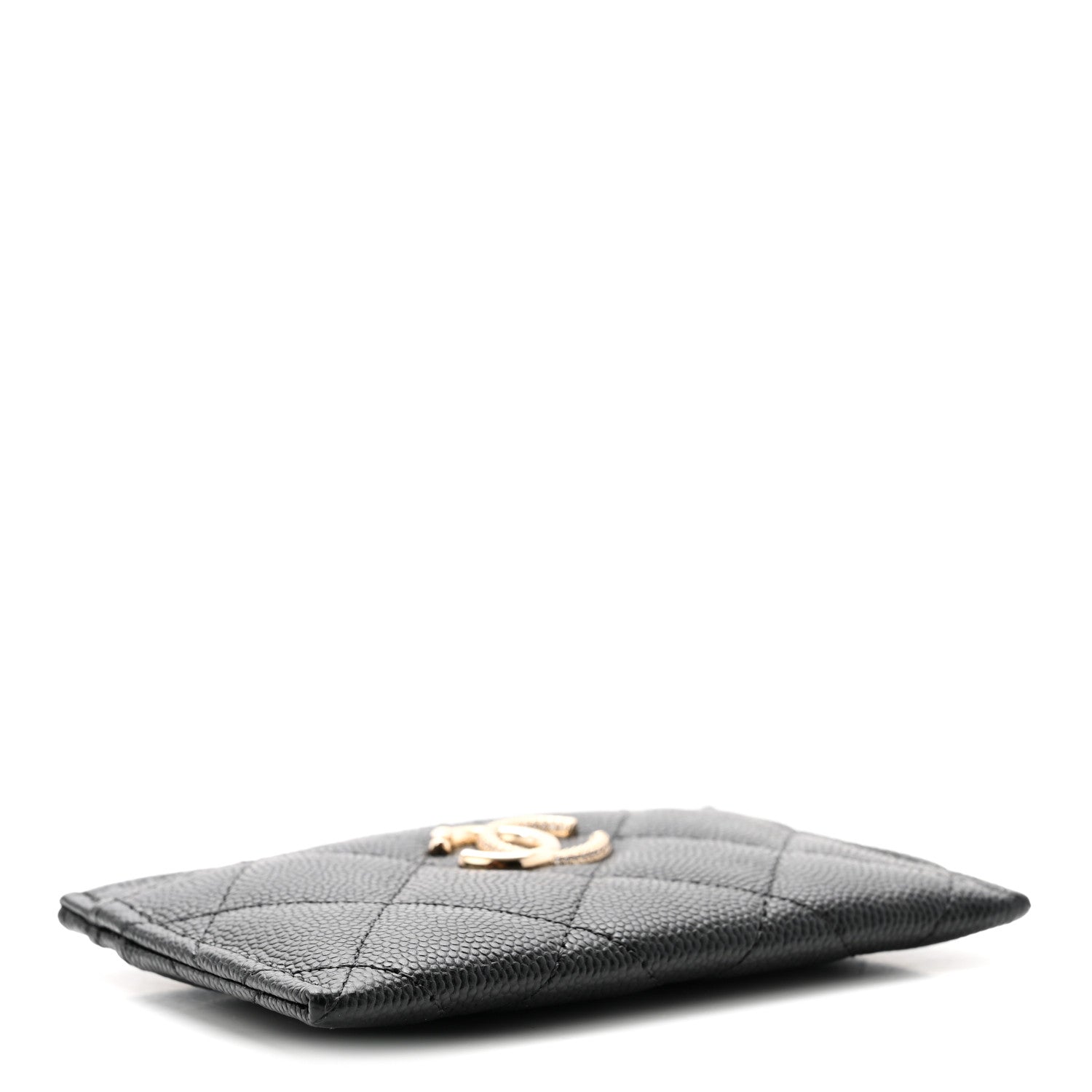 Chanel Caviar Quilted Studded CC Card Holder Black 4 of 9