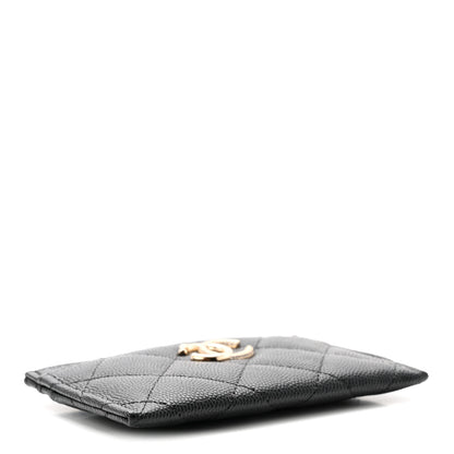Chanel Caviar Quilted Studded CC Card Holder Black 4 of 9