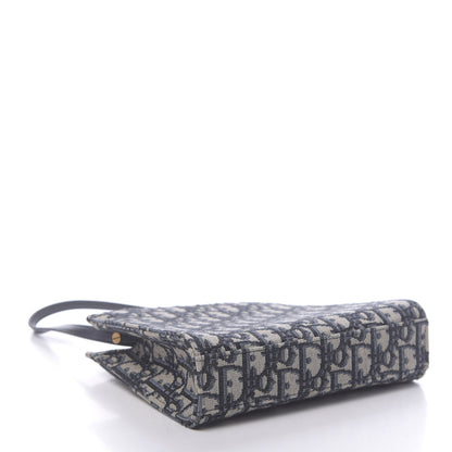 Christian Dior Oblique Zipped Pouch Clutch Blue 4 of 10