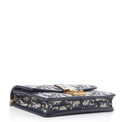 Christian Dior Oblique DiorAddict Wallet On Chain Clutch Navy Blue 4 of 11
