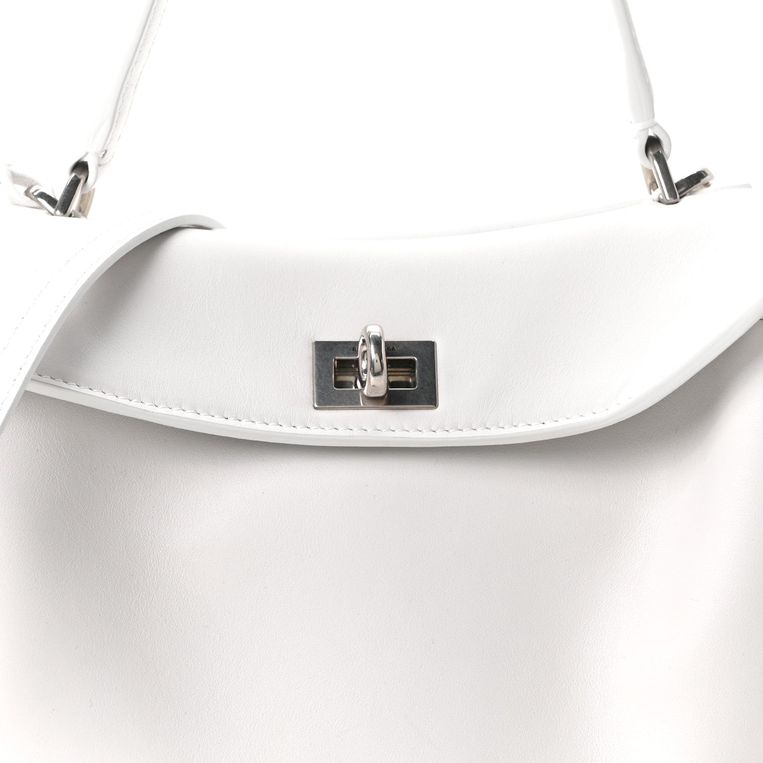 Balenciaga Natural Smooth Calfskin Mini Rodeo Top Handle Handbag Optic White 8 of 10