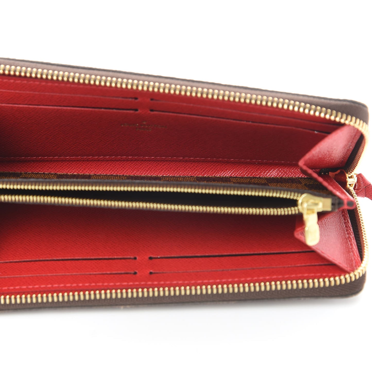 Damier Ebene Clemence Wallet Cherry
