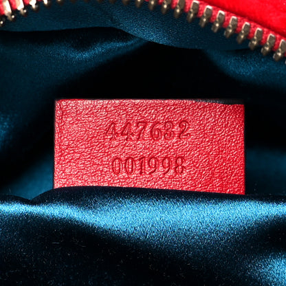 Gucci Velvet Matelasse Small GG Marmont Chain Shoulder Bag Hibiscus Red 7 of 10