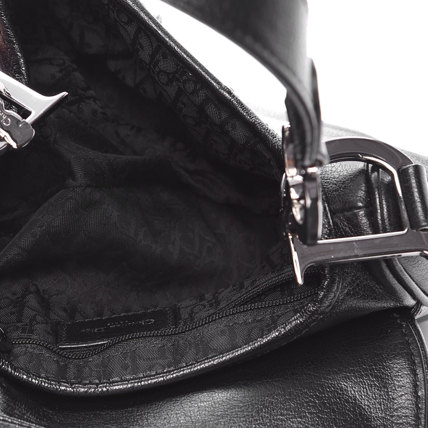 Christian Dior Calfskin Saddle Bag Black 5 of 10