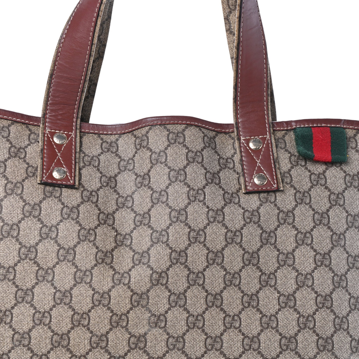 GG Plus Monogram Medium Signature Web Loop Tote Brown