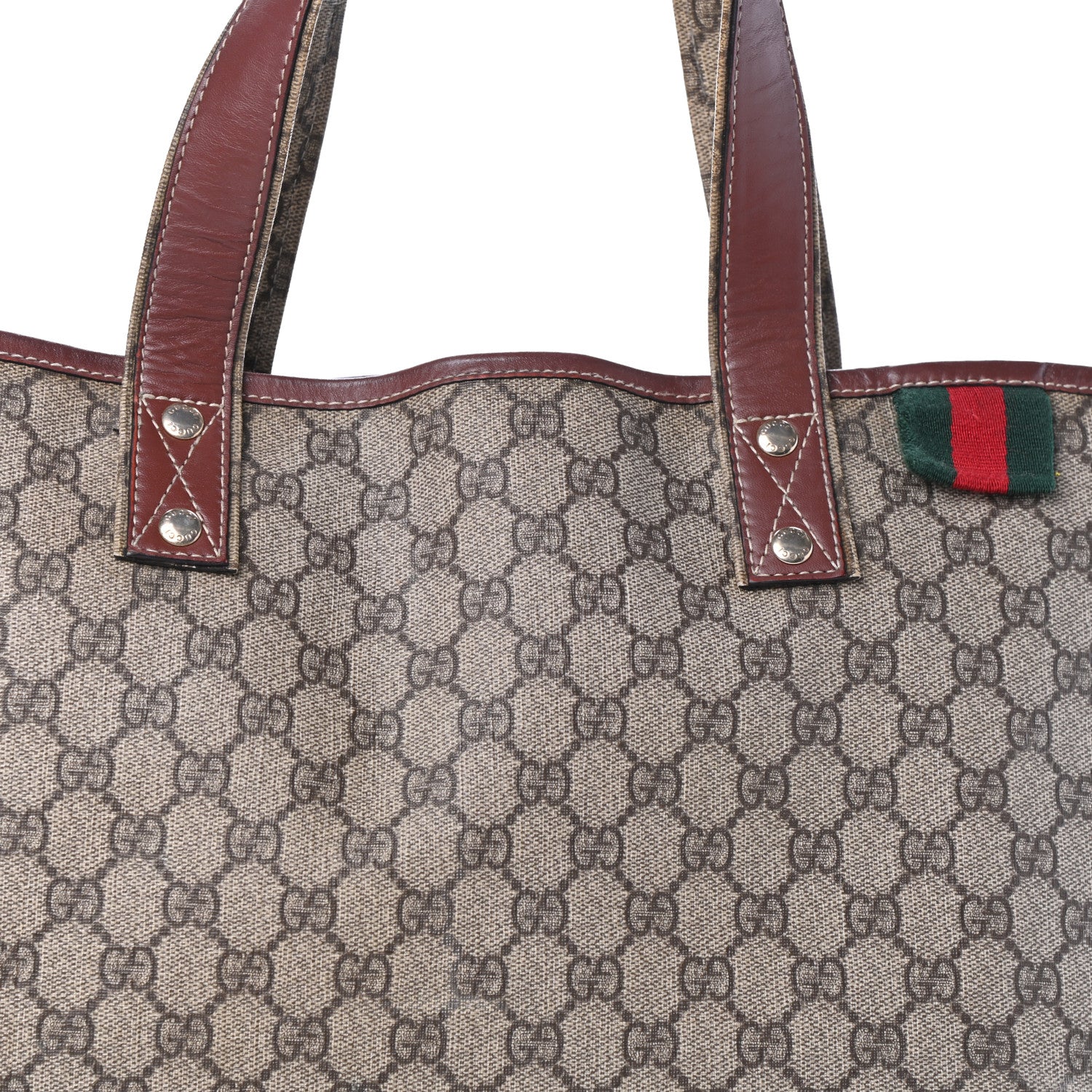 Gucci GG Plus Monogram Medium Signature Web Loop Tote Brown 9 of 11