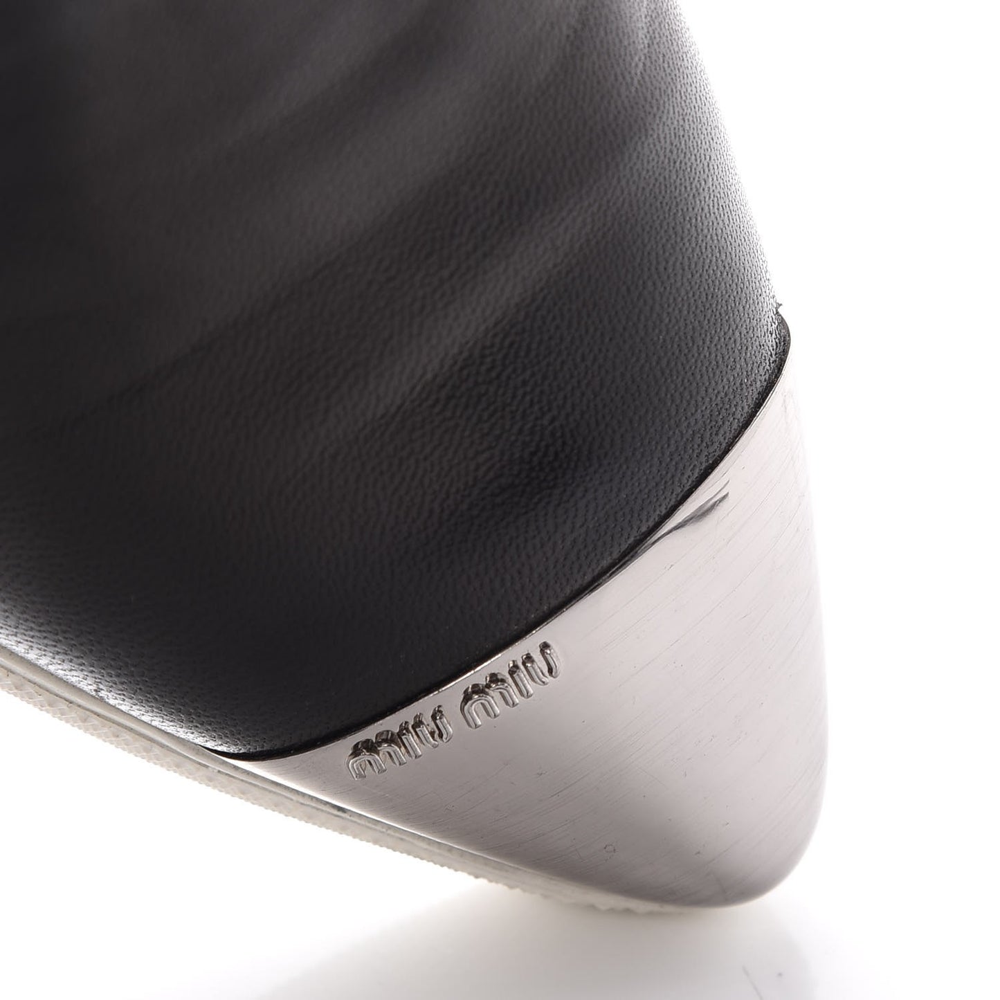 Nappa Metal Cap Toe Slip On Sneakers 36 Black Silver