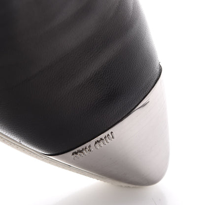 Miu Miu Nappa Metal Cap Toe Slip On Sneakers 36 Black Silver 13 of 14