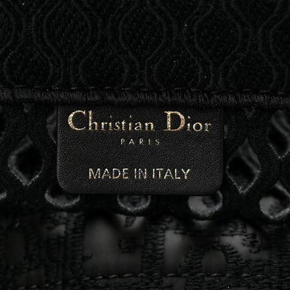 Christian Dior Mesh Embroidered Book Tote Black 10 of 15
