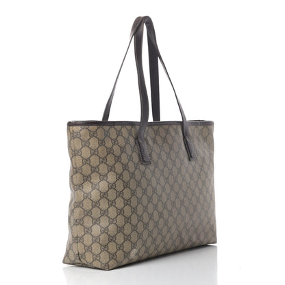 Gucci GG Supreme Monogram Medium Zippered Shopping Tote Dark Brown 2 of 8