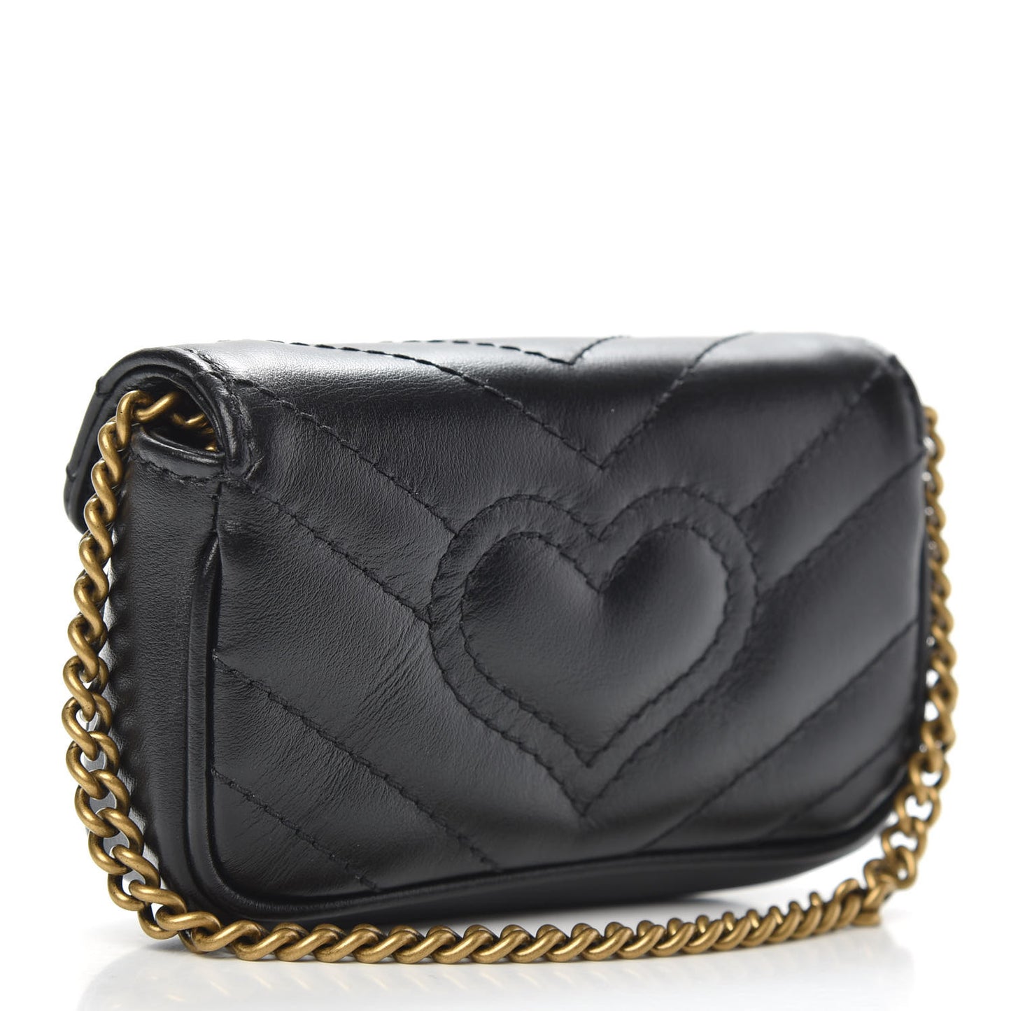Calfskin Matelasse GG Marmont 2.0 Coin Purse On A Chain Black
