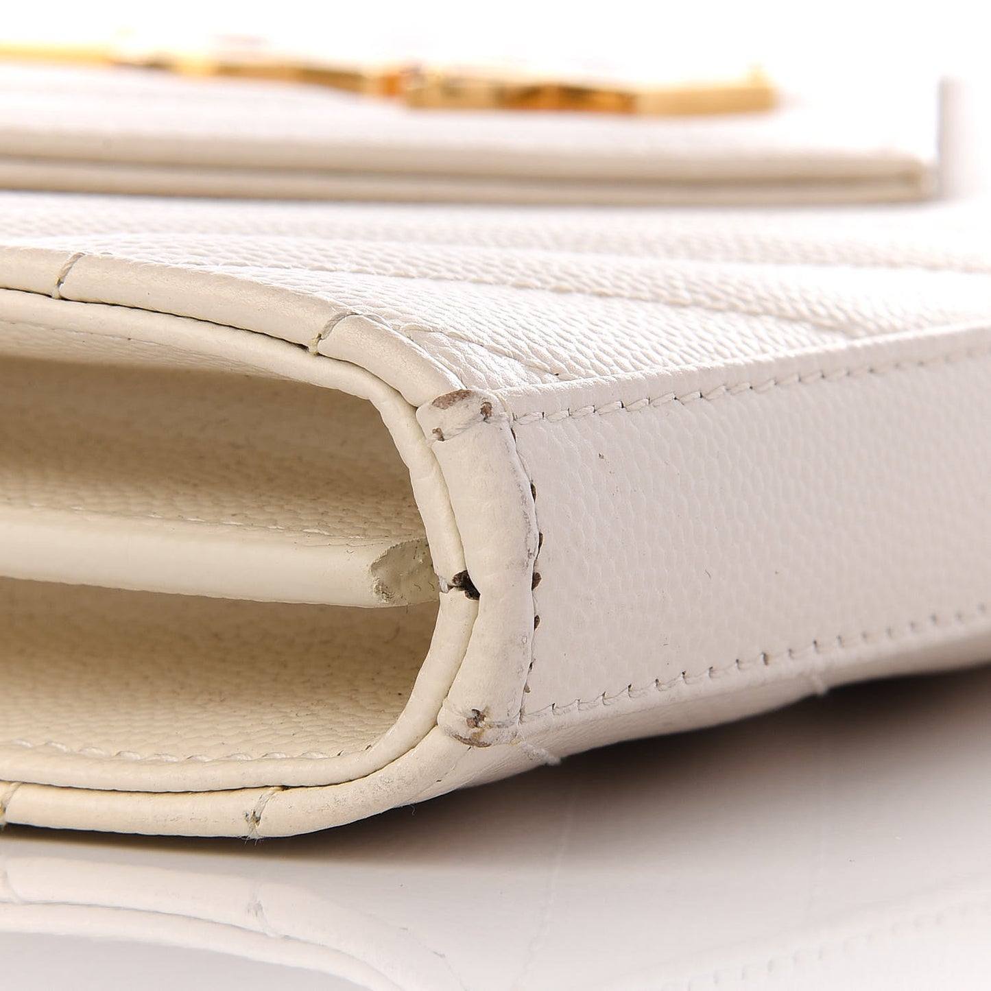 Grain De Poudre Matelasse Chevron Monogram Chain Wallet Porcellana