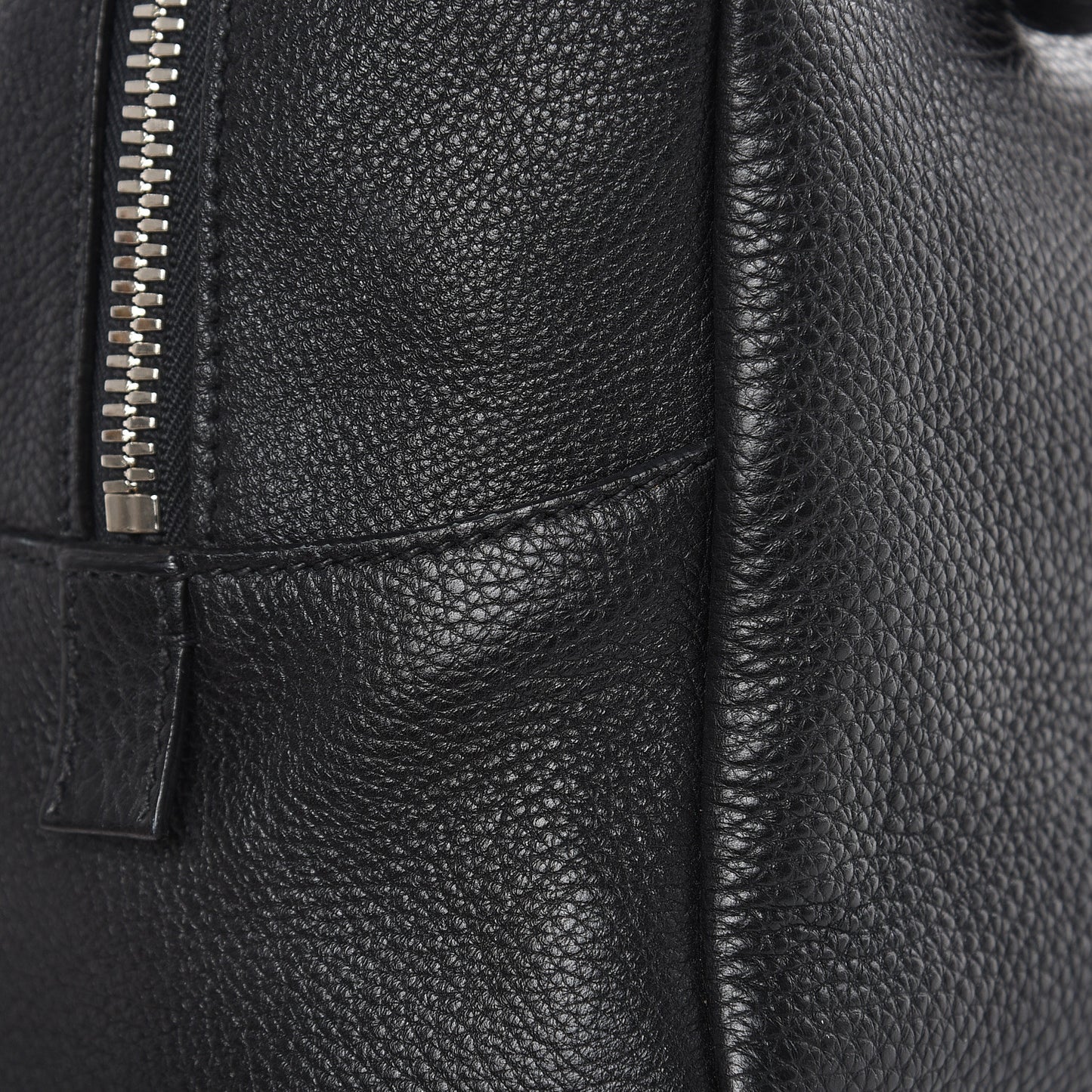 Vitello Daino Embossed Logo Bowler Black