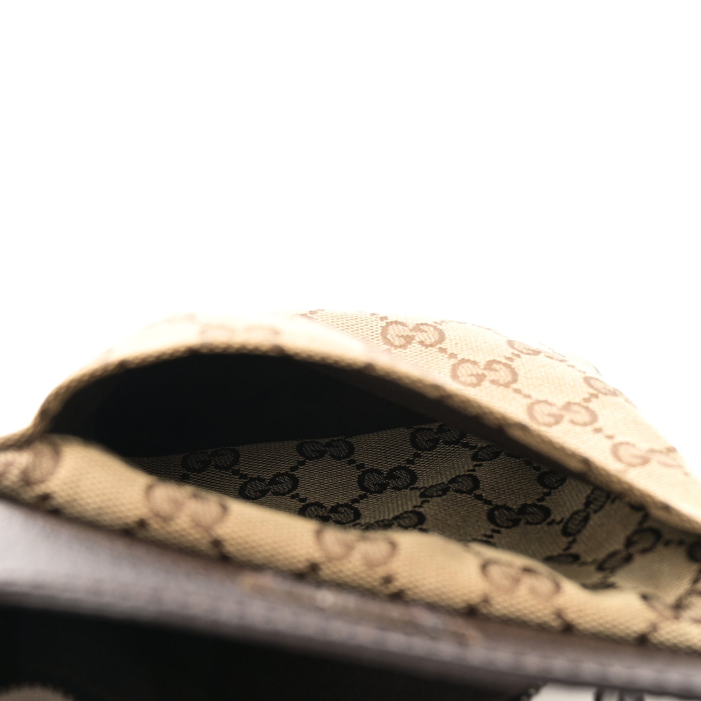 GG Monogram Double Pocket Belt Bag Dark Brown