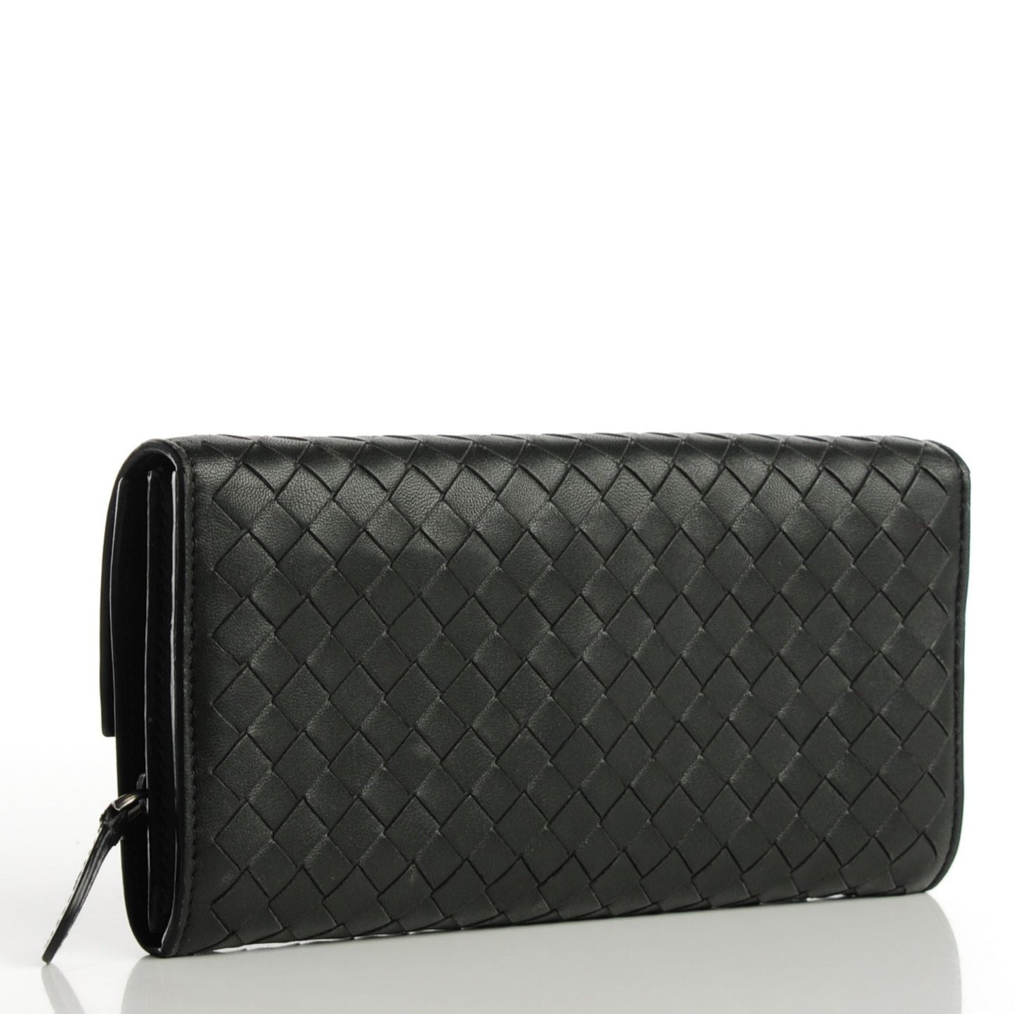 Nappa Intrecciato Continental Flap Wallet Light Grey