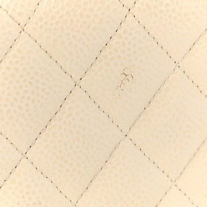 Chanel Pearly Caviar Quilted Large Gusset Flap Wallet Ivory 9 of 12