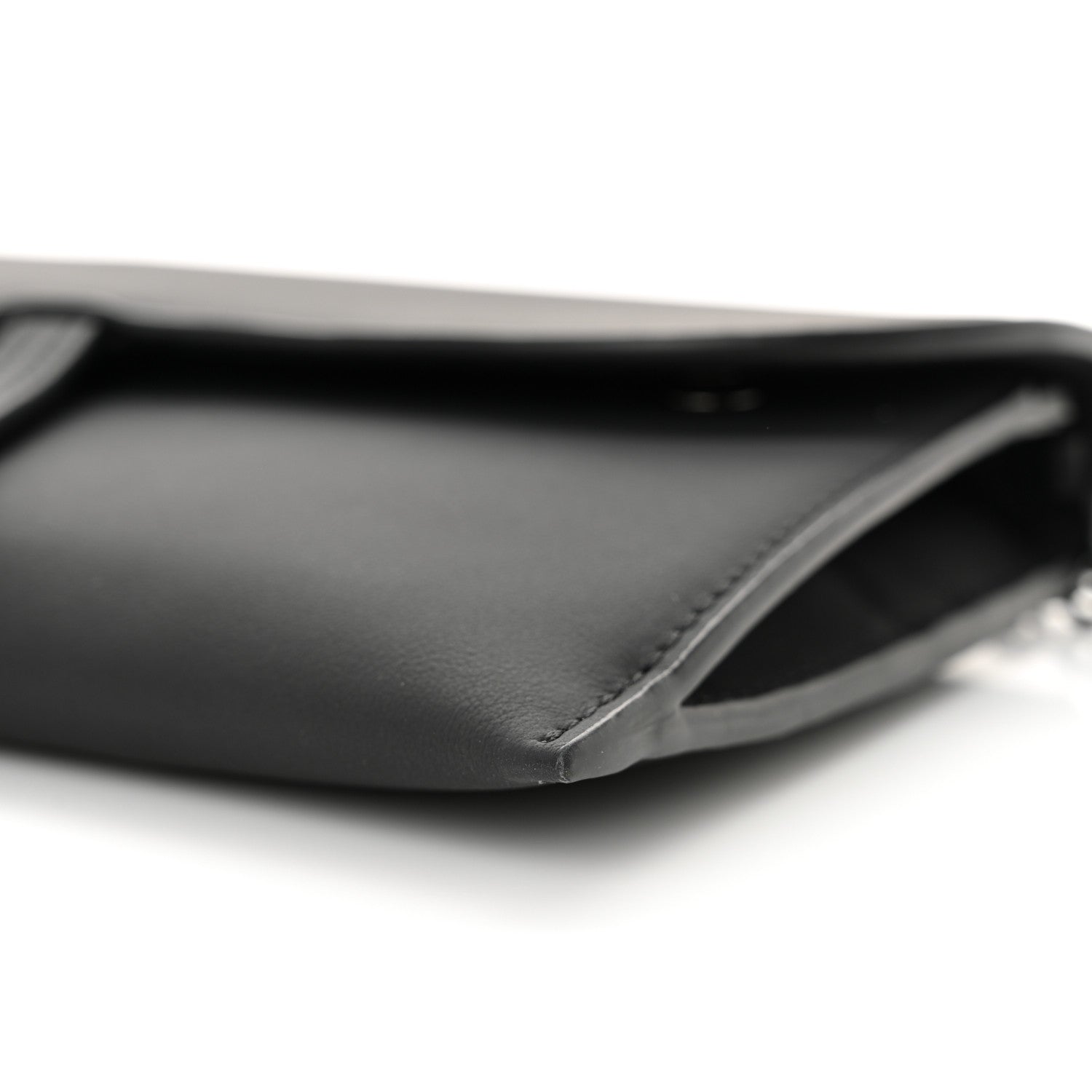 Christian Dior Ultra Matte Calfskin Saddle Chain Wallet Pouch Black 10 of 10