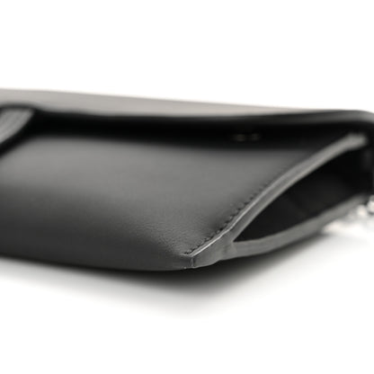 Christian Dior Ultra Matte Calfskin Saddle Chain Wallet Pouch Black 10 of 10
