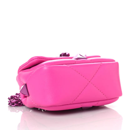 Valentino Garavani Nappa Lacquer Monochrome Mini Roman Stud Shoulder Bag Pink PP 3 of 7