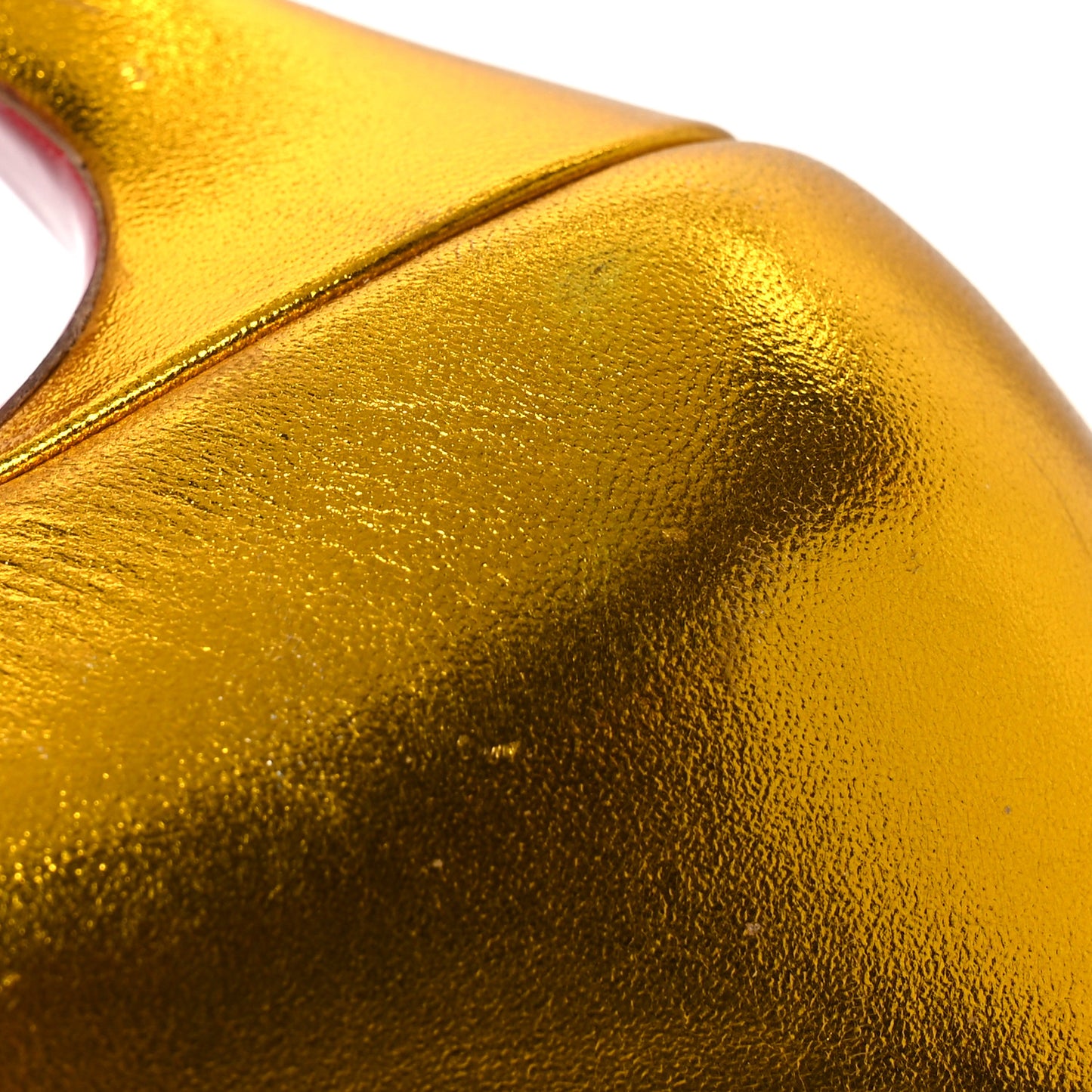Metallic Crinkled Calfskin 100 Pumps 38.5 Gold