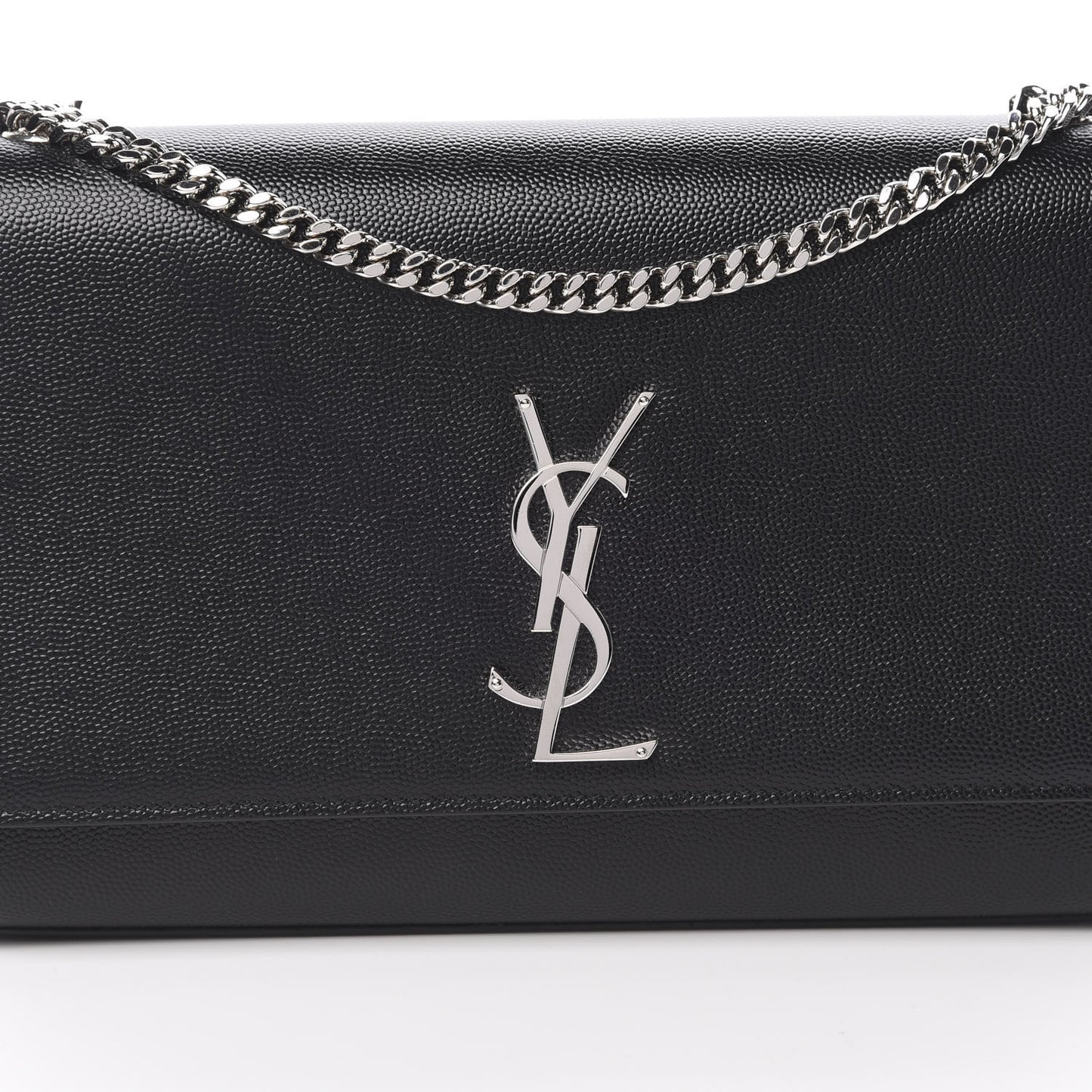 Grain De Poudre Medium Classic Monogram Kate Satchel Black