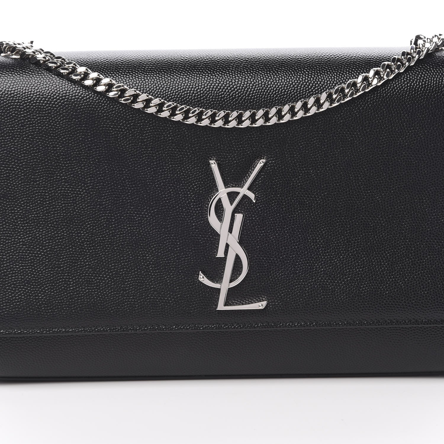 Saint Laurent Grain De Poudre Medium Classic Monogram Kate Satchel Black 8 of 10