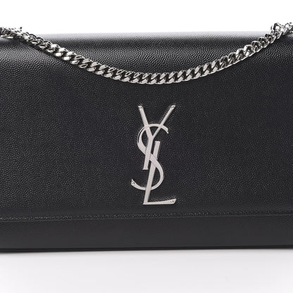 Saint Laurent Grain De Poudre Medium Classic Monogram Kate Satchel Black 8 of 10