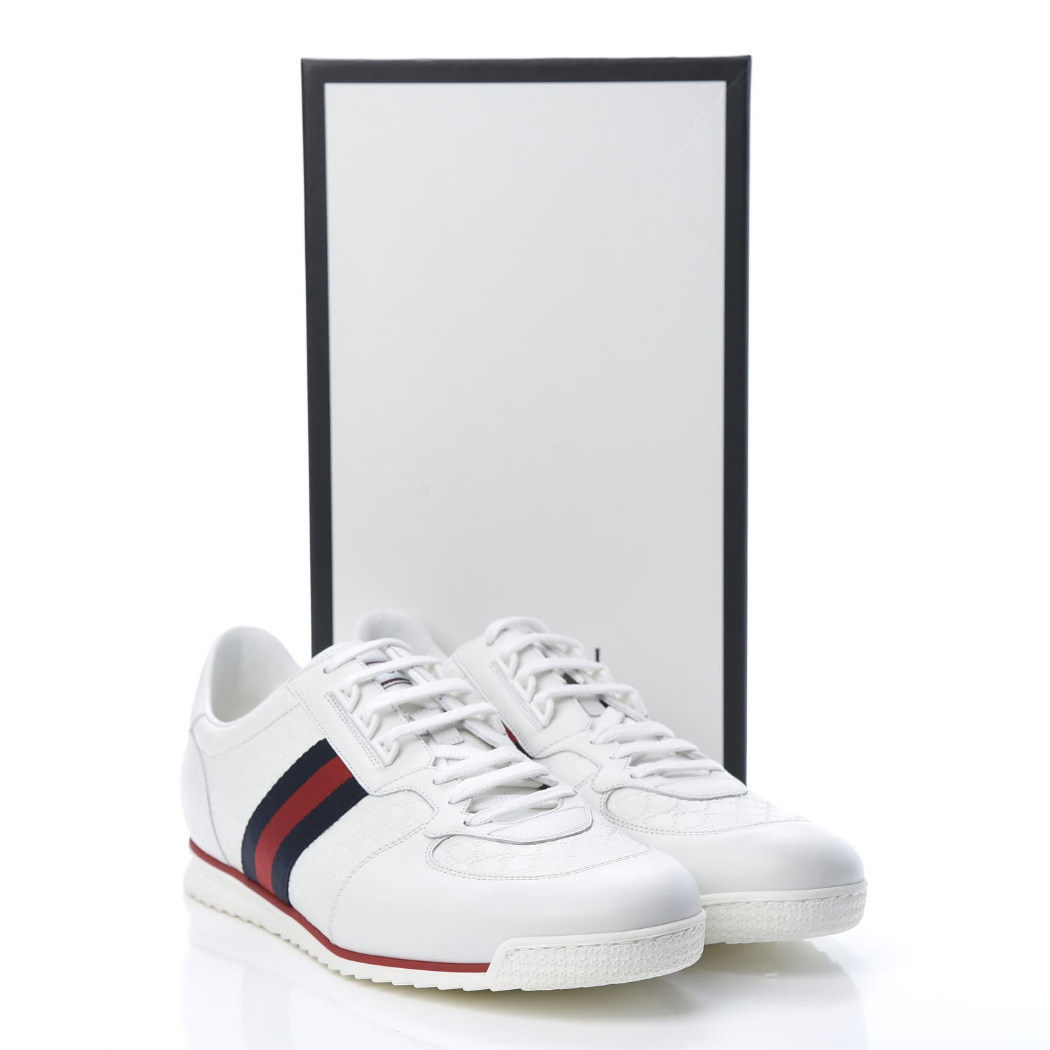 Gucci Guccissima Mens Web Sneakers 12 White 8 of 9