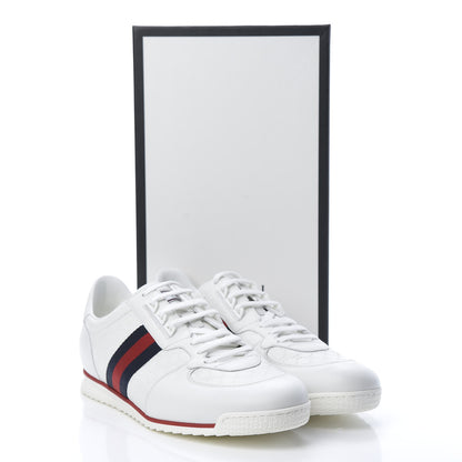 Gucci Guccissima Mens Web Sneakers 12 White 8 of 9