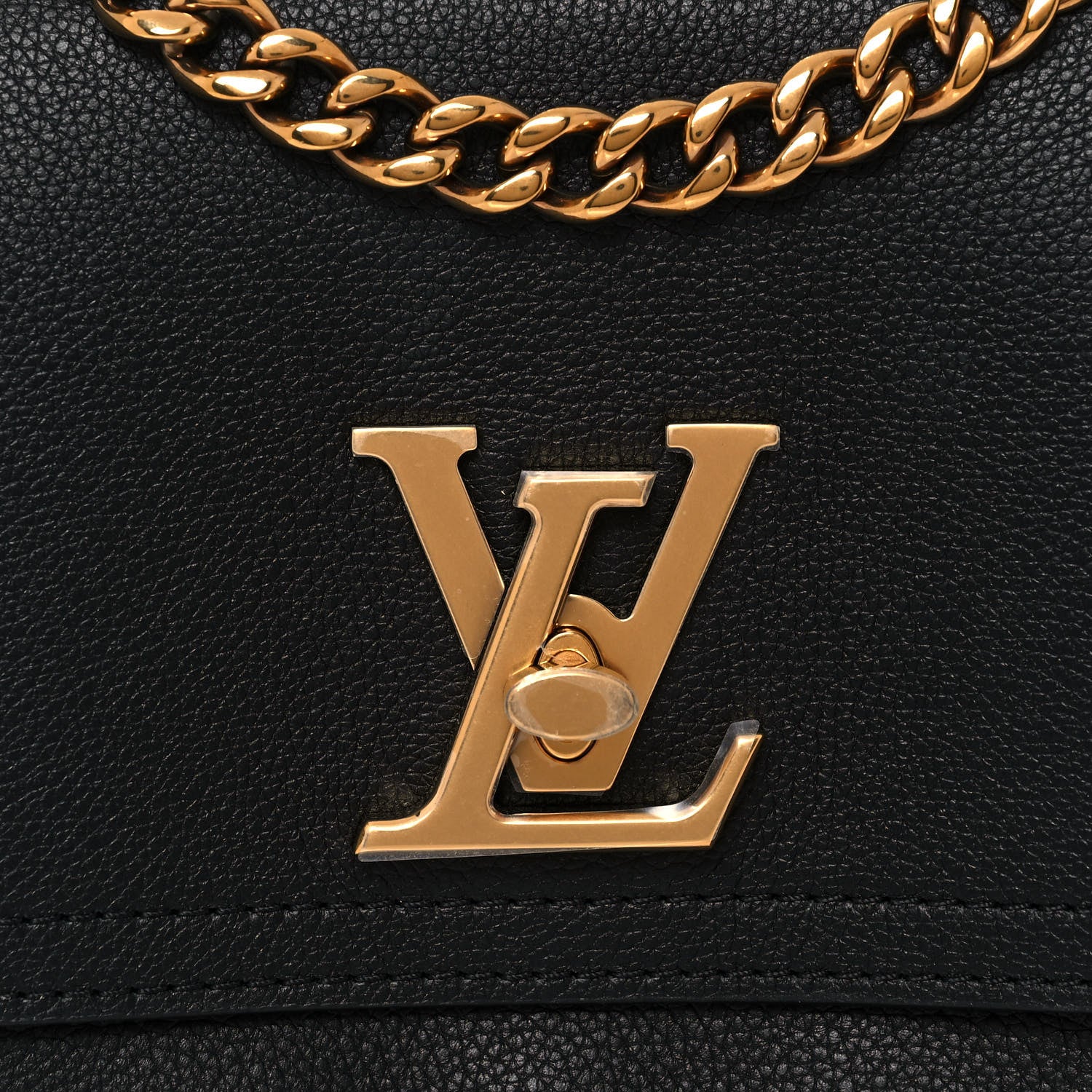 Louis Vuitton Grained Calfskin Lockme Chain Bag PM Black 6 of 11