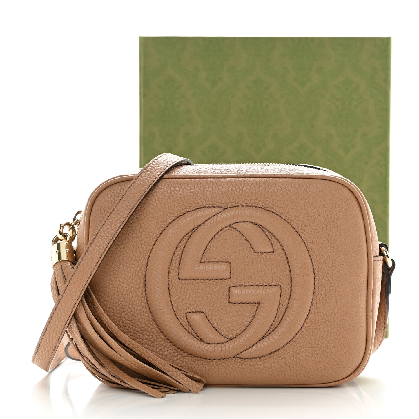 Pebbled Calfskin Small Soho Disco Bag Camelia