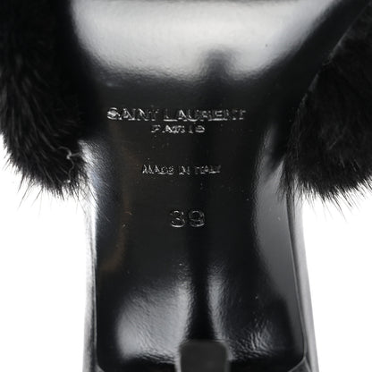 Saint Laurent Mink Calfskin Roy Mule Sandals 39 Black 12 of 19