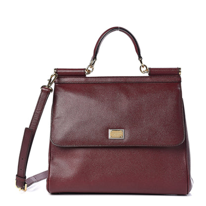 Dolce & Gabbana Dauphine Large Miss Sicily Satchel Burgundy 1 of 13