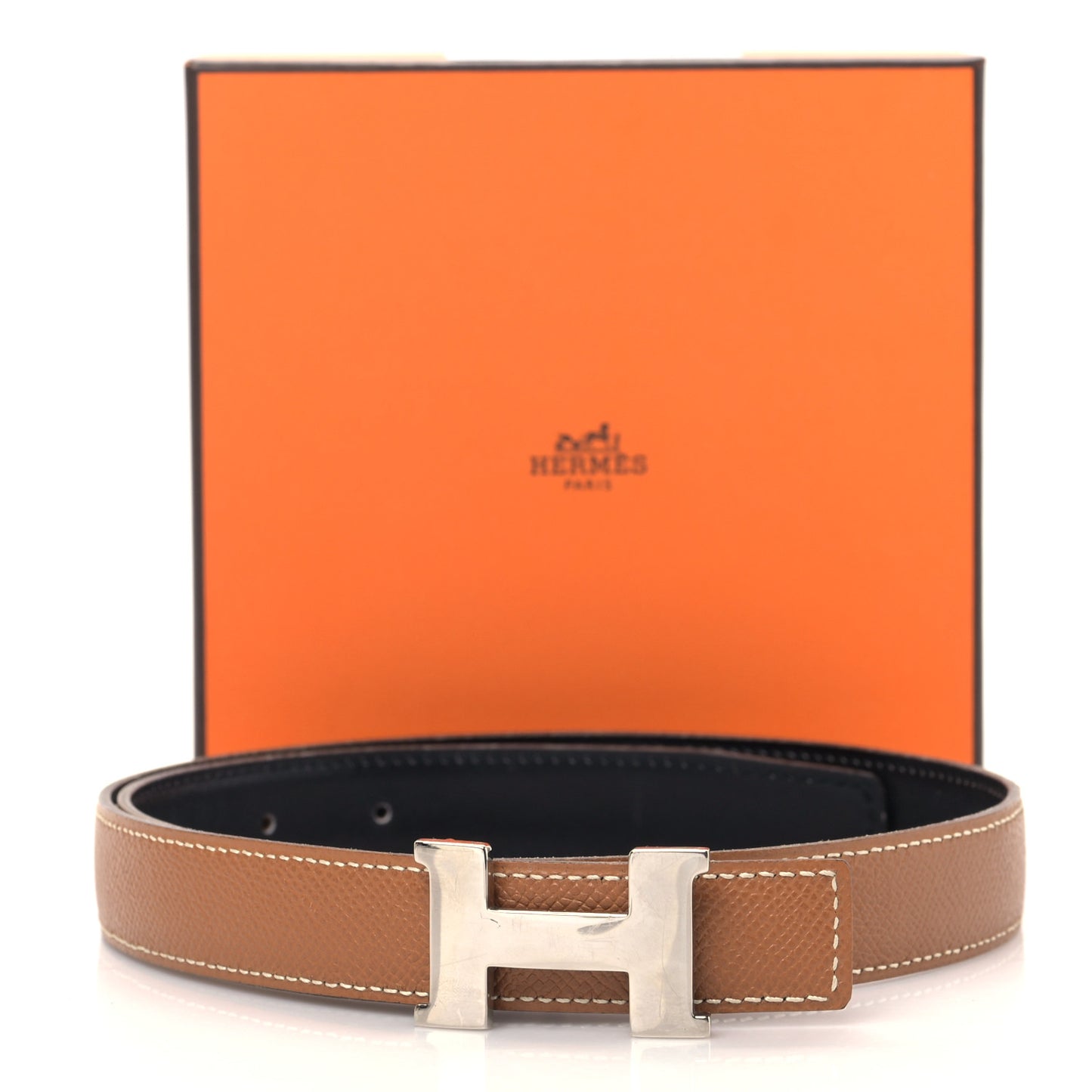 Box Epsom 24mm Mini Constance H Belt 70 28 Black Gold