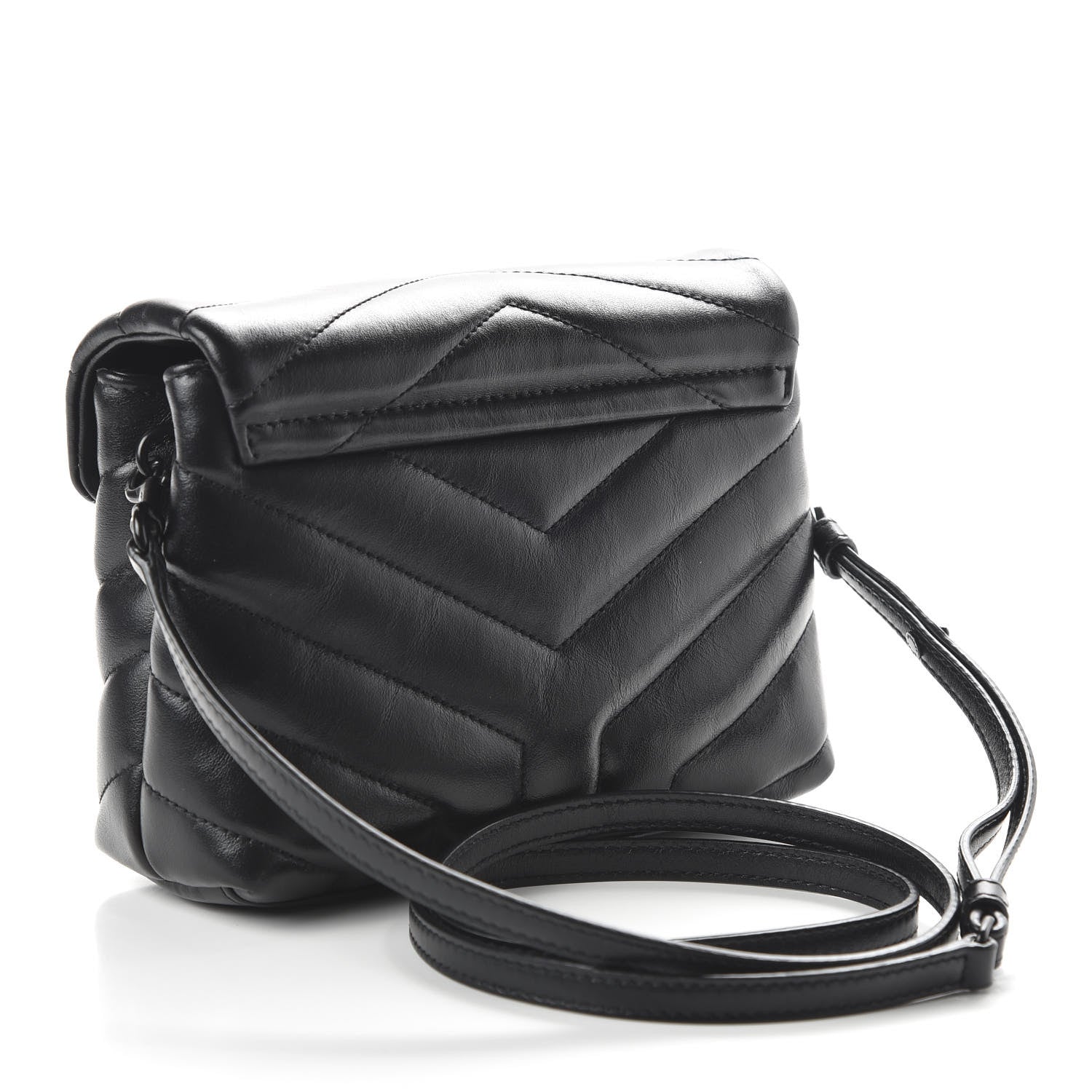 Saint Laurent Calfskin Y Quilted Monogram Toy Loulou Crossbody Bag Black 2 of 9
