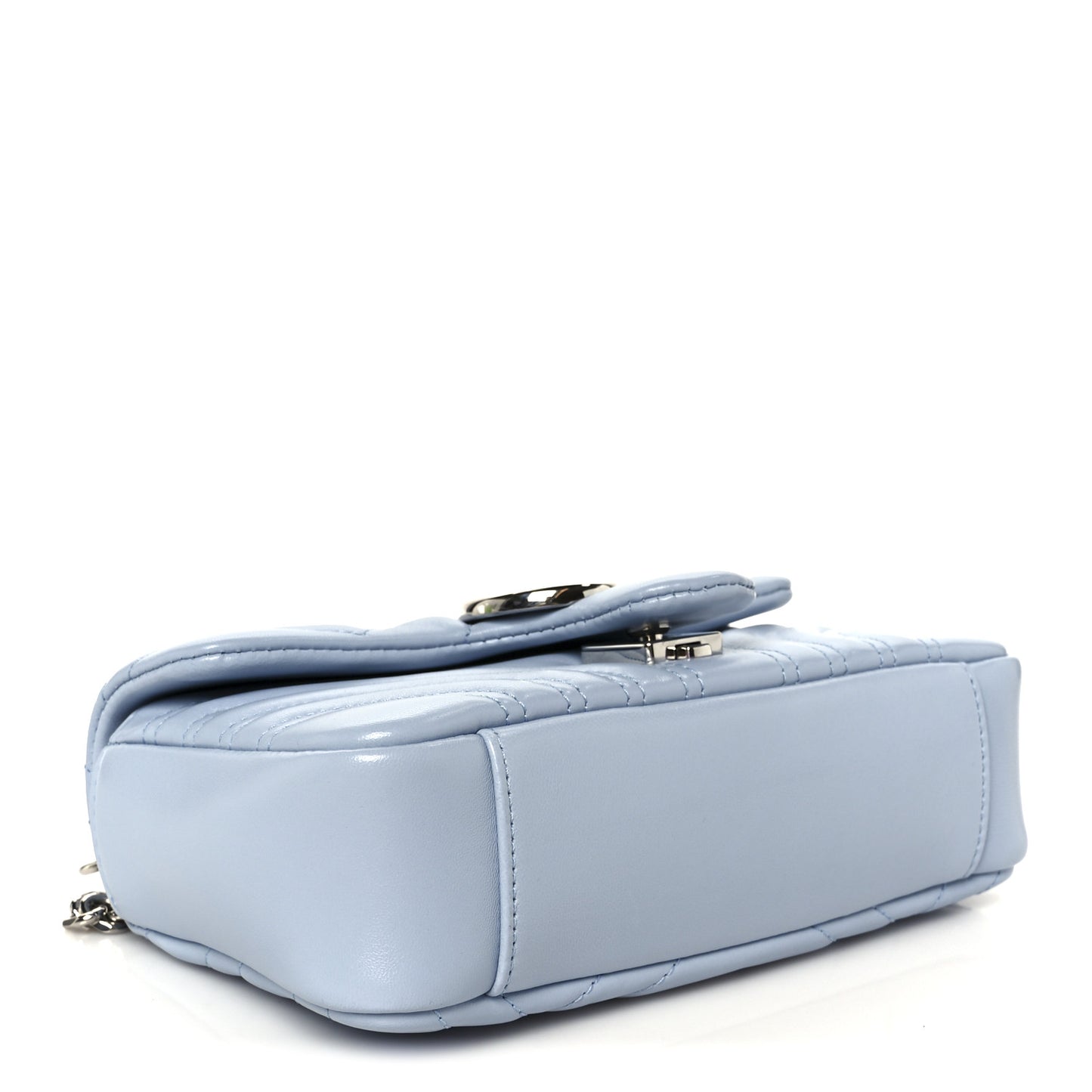 Lambskin Matelasse Small GG Marmont Shoulder Bag Light Blue
