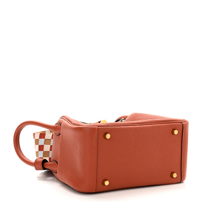 Hermes Taurillon Clemence Maxi Quadrille Mini Lindy 20 Cuivre Chai Nata Bleu Brume 4 of 10