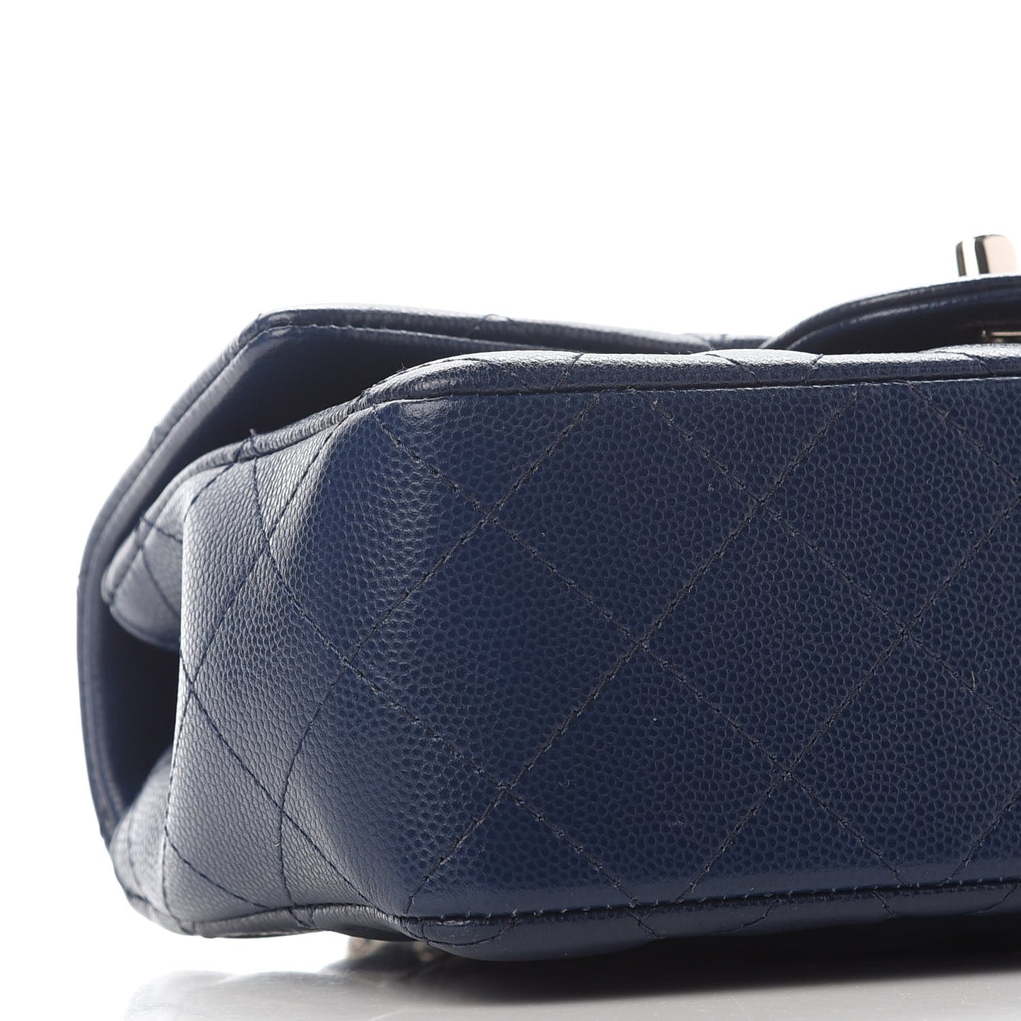 Caviar Quilted Mini Rectangular Flap Navy