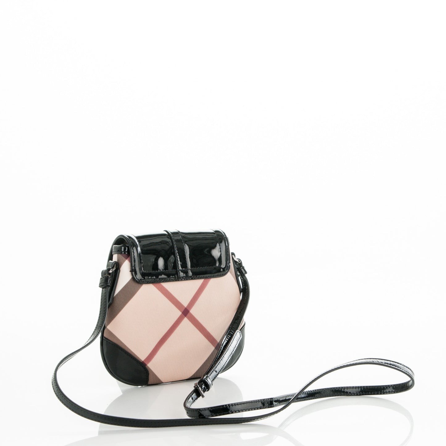 Patent Nova Check Small Aspley Crossbody Black