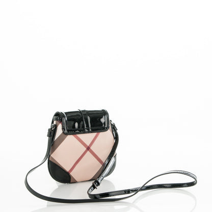 Burberry Patent Nova Check Small Aspley Crossbody Black 3 of 8
