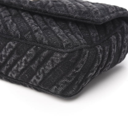 Balenciaga Destroyed Denim Jacquard Logo Matelasse BB Chain Wallet Black 8 of 9