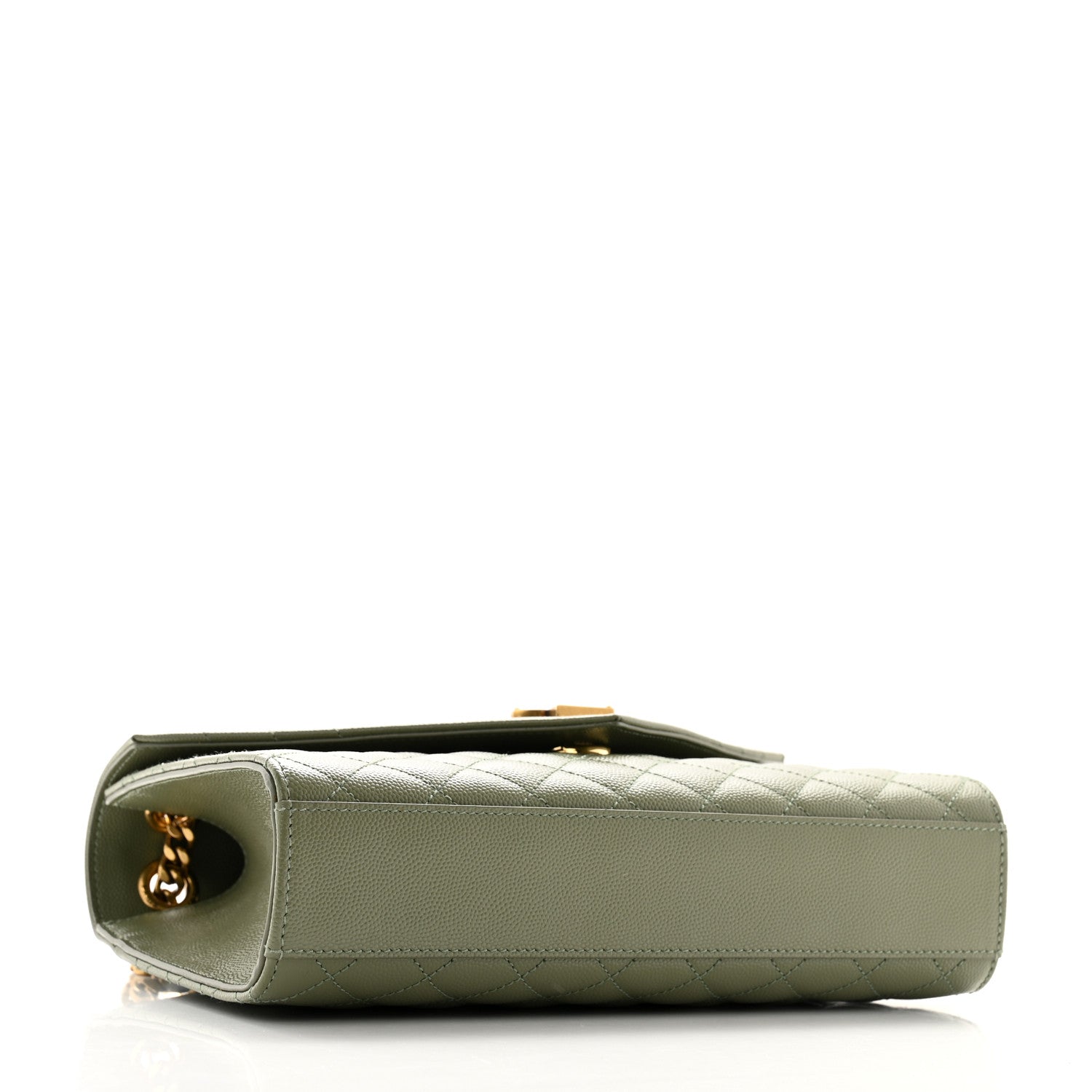 Saint Laurent Grain De Poudre Textured Mixed Matelasse Triquilt Medium Monogram Satchel Light Sage 4 of 11